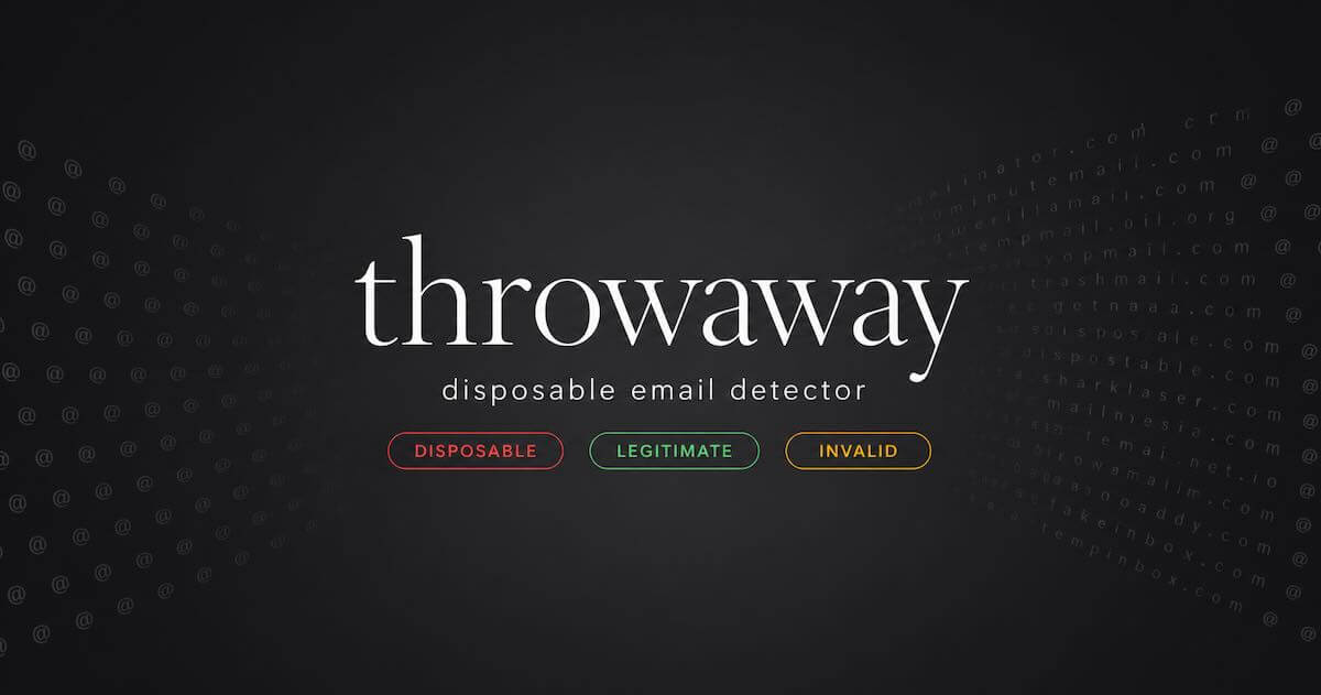 Disposable Email Checker & API — throwaway